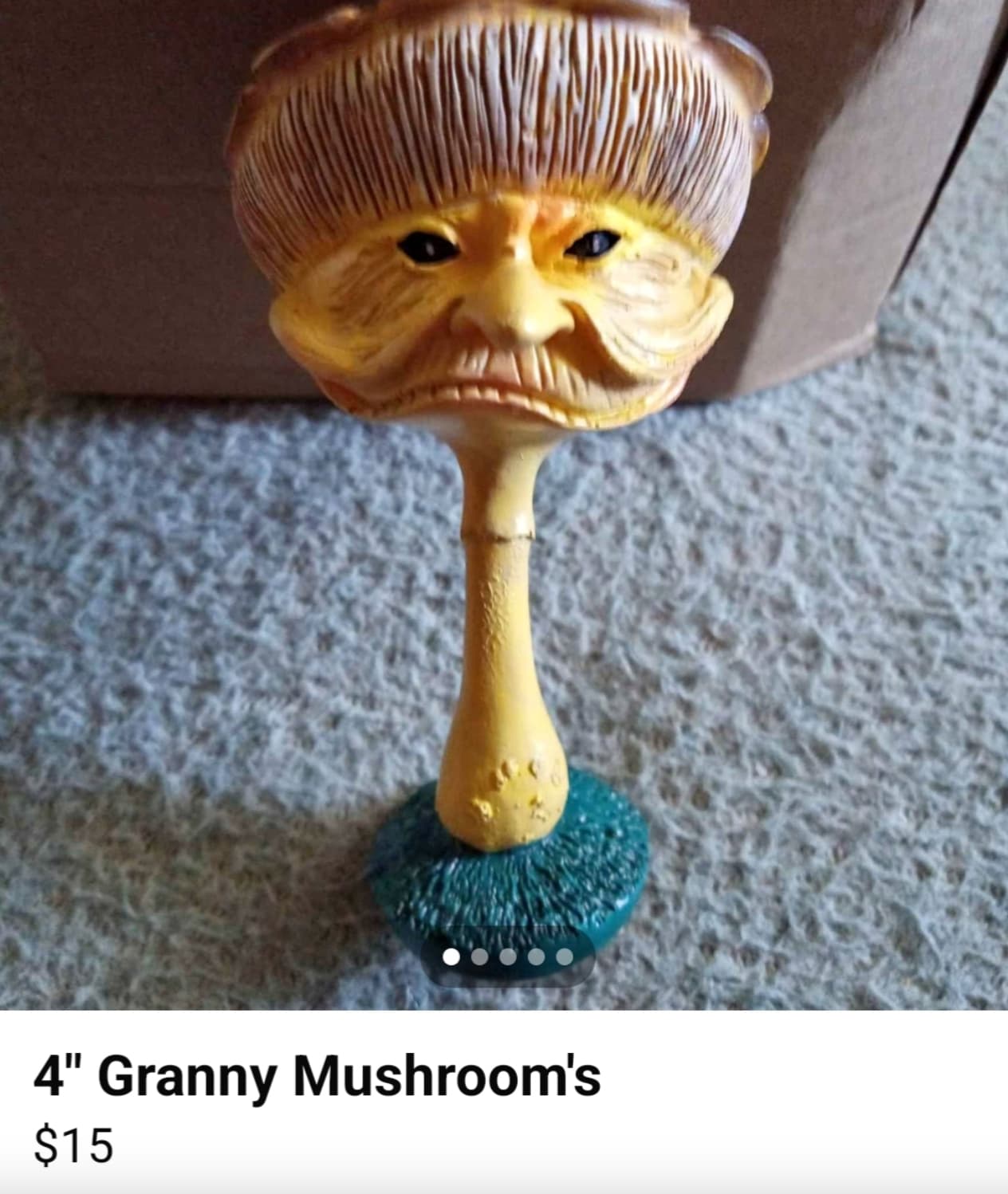 tabby cat - 4" Granny Mushroom's $15